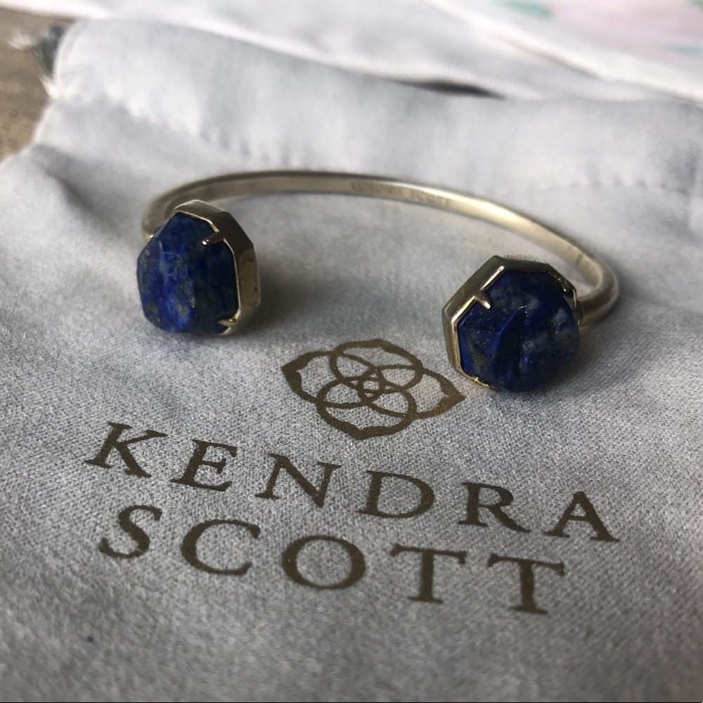 Kendra Scott Brinkley Cuff in Gold & Raw Cut Lapis